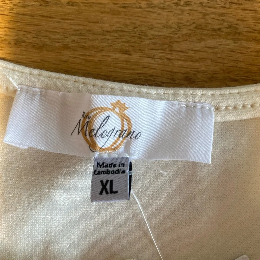 Melograno Full Zip Sleeveless Tunic‎ Top Ivory Women’s XL NWT